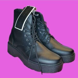 Charles Albert lug combat black boots